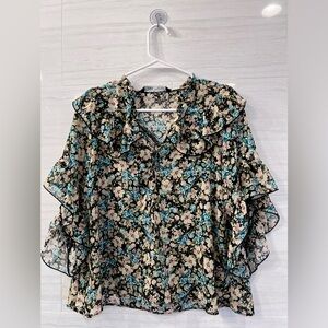 💐Zara-Beautiful Ruffles blouse